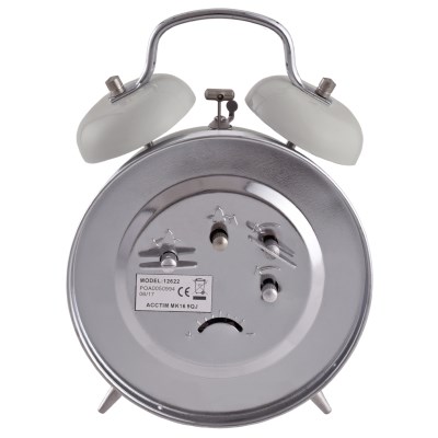 Acctim Saxon white double bell alarm clock