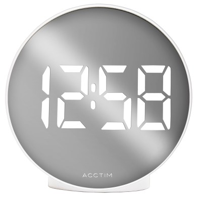 Acctim IL Giro 1.4" Round LED clock with USB in White