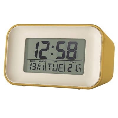 Acctim Alta Reflection LCD Alarm clock in Mustard