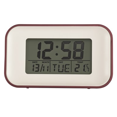 Acctim Alta Reflection LCD Alarm clock in Spice Red