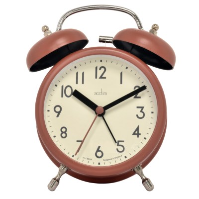 Acctim Hardwick Soft Coral Double bell alarm clock