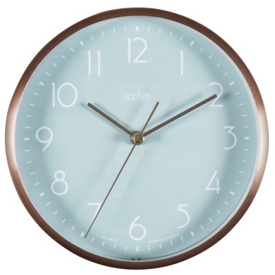 Acctim Ava 15cm Copper/Green colour metal wall/desk clock