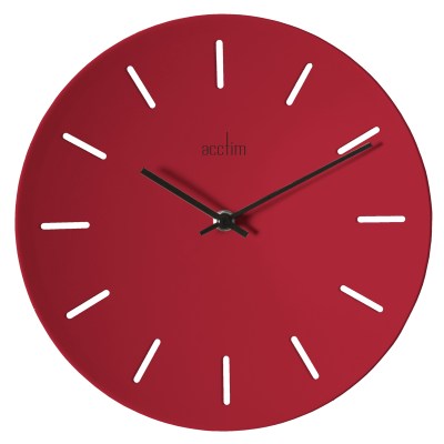Acctim Majken 25cm Open dial baton wall clock in Red