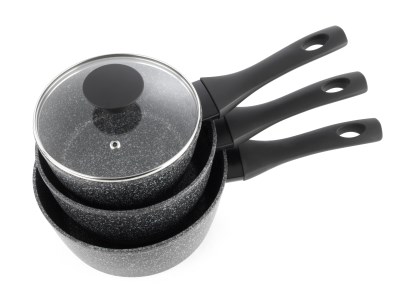 Salter Megastone 3 Piece Saucepan Set