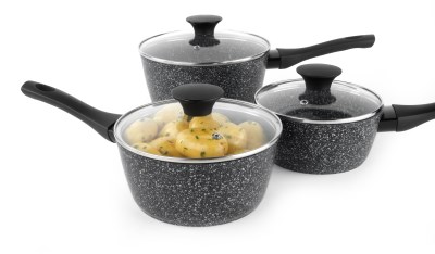 Salter Megastone 3 Piece Saucepan Set