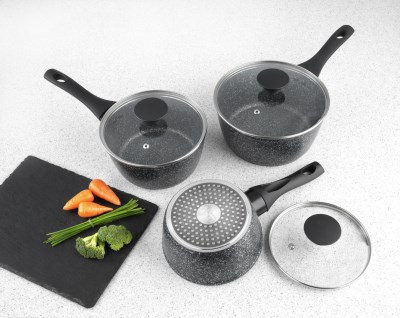 Salter Megastone 3 Piece Saucepan Set