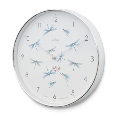 Acctim Society Dragonfly with Flowers 30cm wall clock