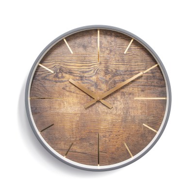 Acctim Hancock 40cm wall clock in Grey/Oak