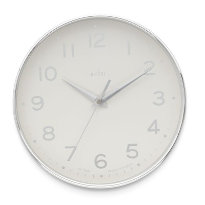 Acctim Rand 20cm wall clock Chrome/White