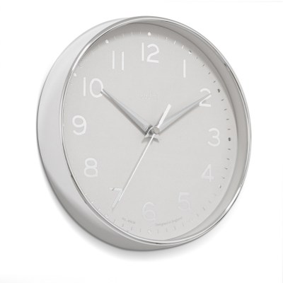 Acctim Rand 20cm wall clock Chrome/White