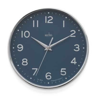Acctim Rand 20cm wall clock Chrome/Blue
