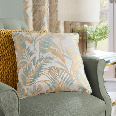 LLB Paradise Palm Duck Egg 43x43cm Cushion Cover