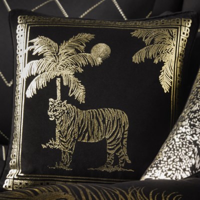 LLB Tiger Tiger Black/Gold 43x43cm Cushion Cover