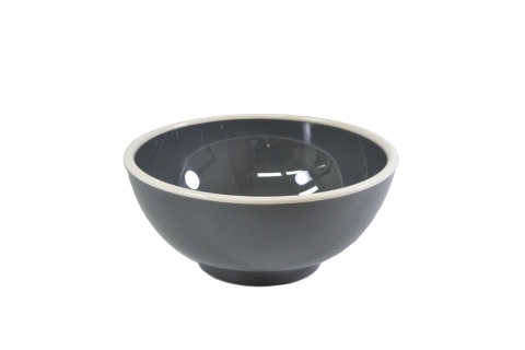 Jab Vintage Grey/White Rim Enamel Look Bowl 15cm