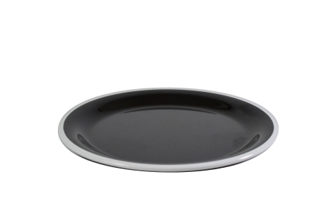 Jab Vintage Black/White Rim Enamel Look Plate 25cm