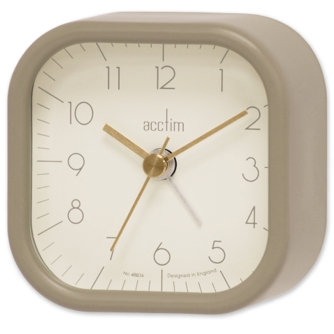 Acctim Zak 2 Metal case alarm clock in Taupe