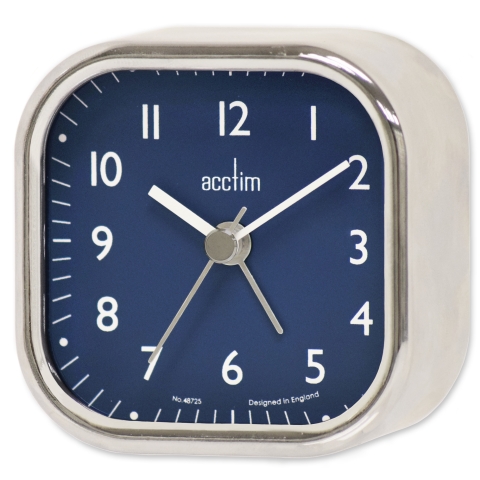 Acctim Zak 2 Metal case alarm clock in Chrome
