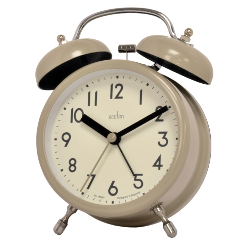 Acctim Hardwick Taupe Double bell alarm clock