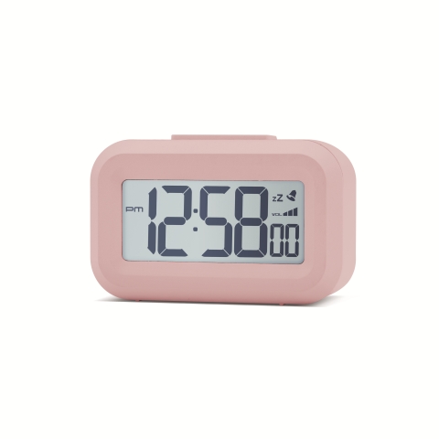 Acctim Kitto LCD Alarm clock in Peach Bellini