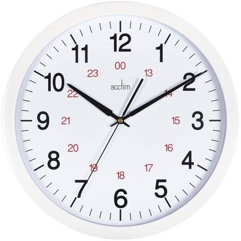 Acctim Metro 355mm 24hr White wall clock