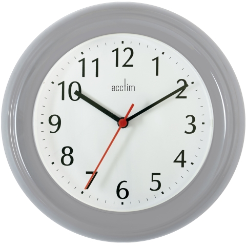 Acctim Wycombe Grey plastic wall clock