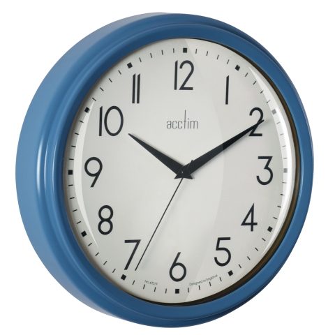 Acctim Elodie 26cm Retro wall clock in Oxford Blue