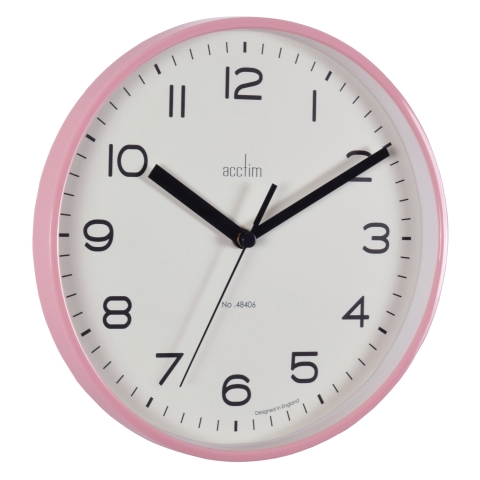 Acctim Runwell wall clock in Blush