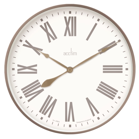 Acctim Northfield 50cm Wall Clock in Taupe/Champagne