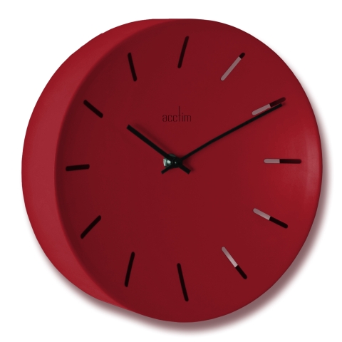 Acctim Majken 25cm Open dial baton wall clock in Red