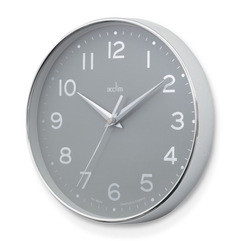 Acctim Rand 20cm wall clock Chrome/Grey