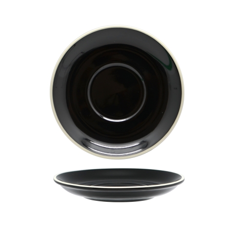 Rockingham Black Cappuccino Saucer 14.5cm Box of 6