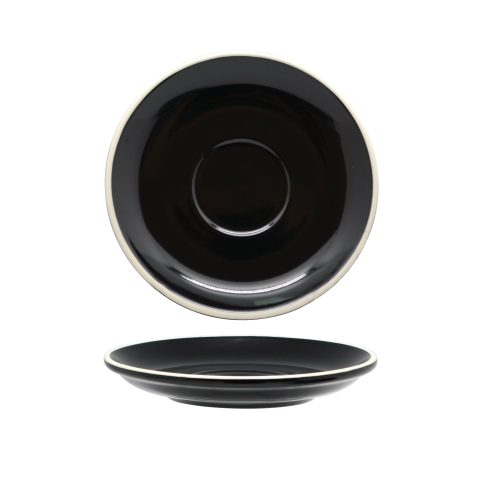 Rockingham Black Long Black / Flat White Saucer 14cm Box/6