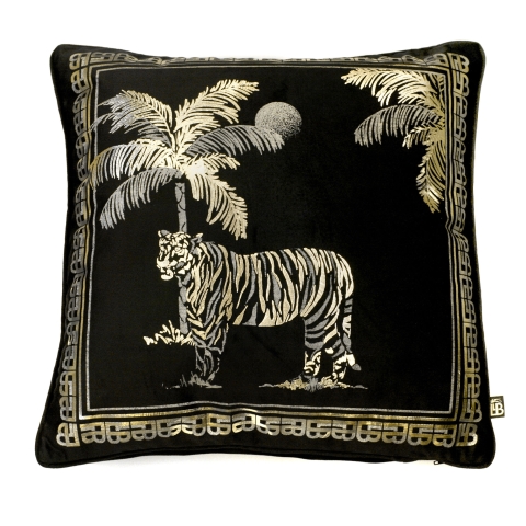 LLB Tiger Tiger Black/Gold 43x43cm Cushion Cover