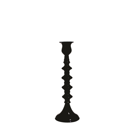 Aluminium Candle Holder Black 8x8x24cm